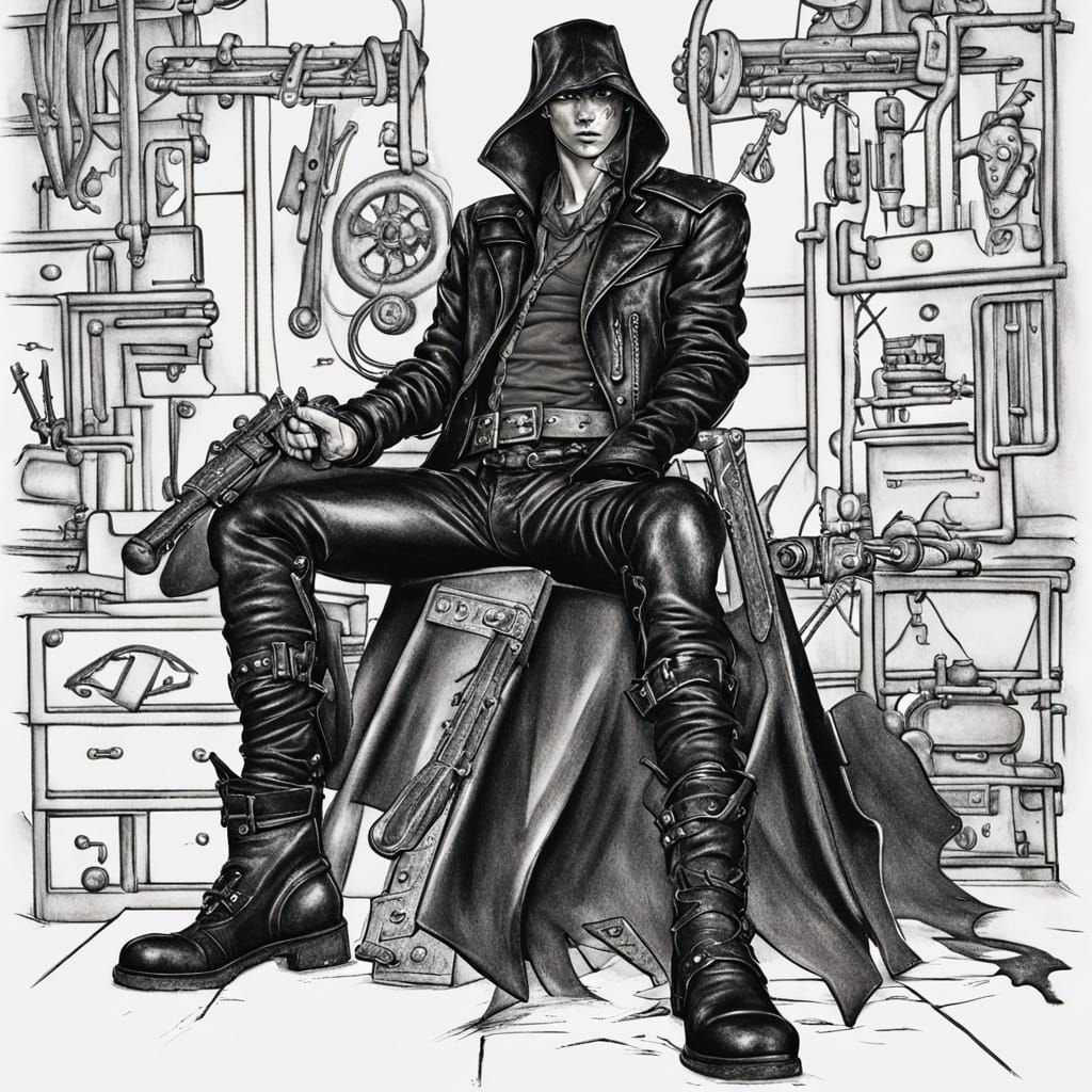 Grimdark Figure in Leather Armor