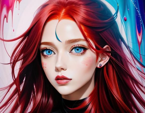 Abstract Portrait of Woman with Spiritual Aura