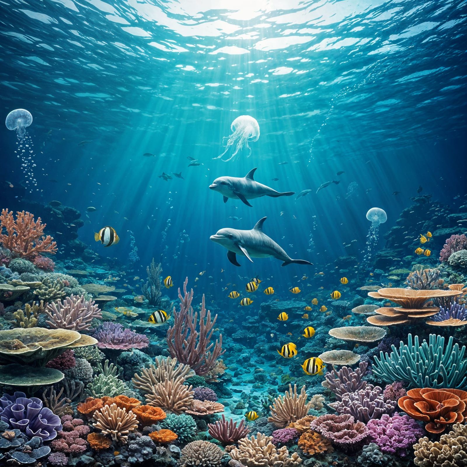 Vibrant Underwater Ecosystem in Hyperrealistic Detail