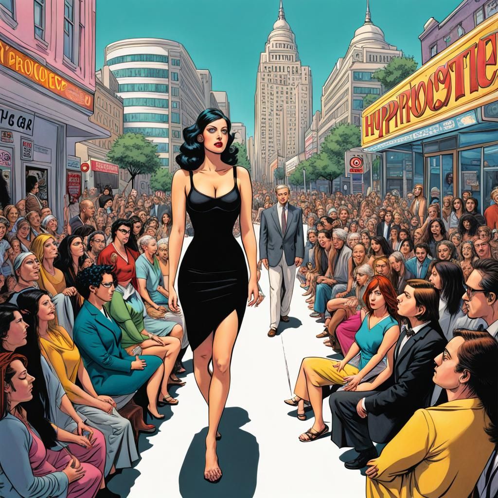 Becca Hypnotized to Barefoot Walk, Surreal Comic Art