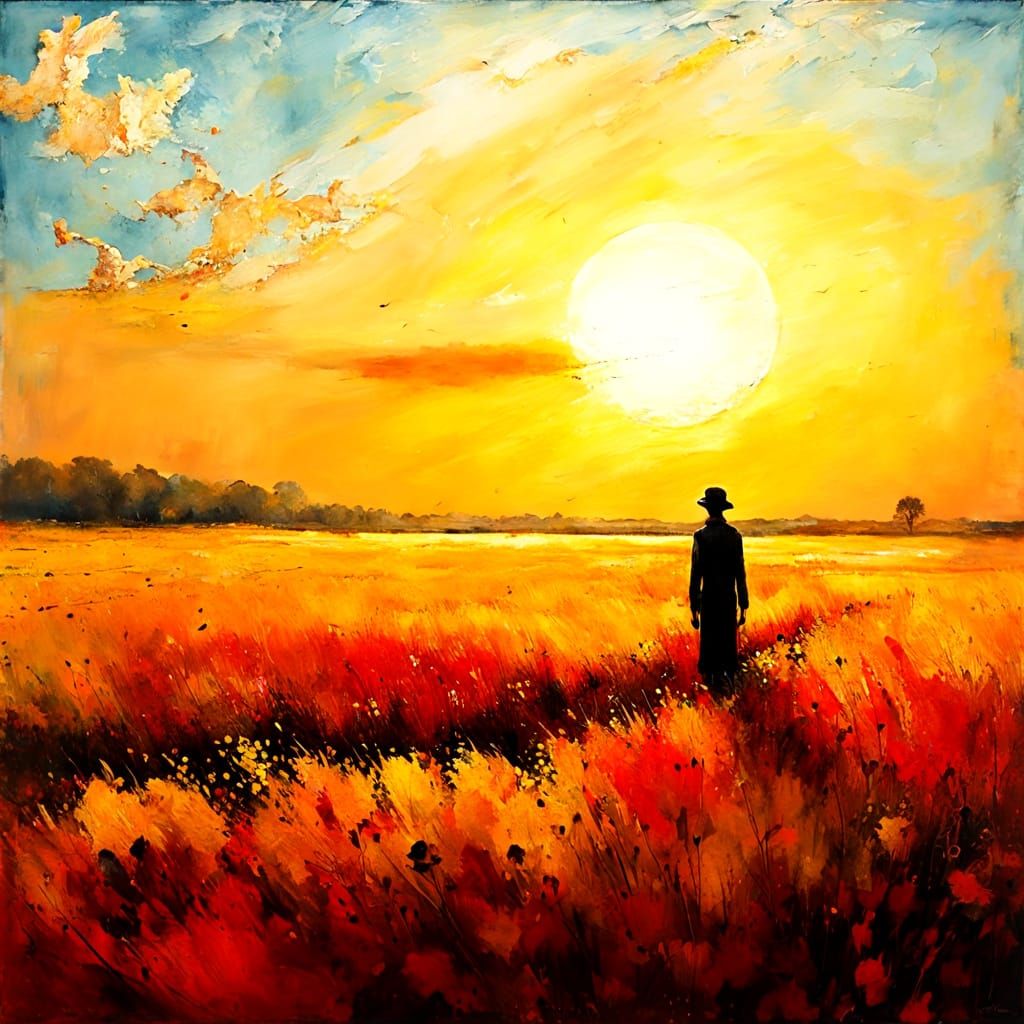 Summer Echoes: An Expressionist Impasto Encaustic Painting