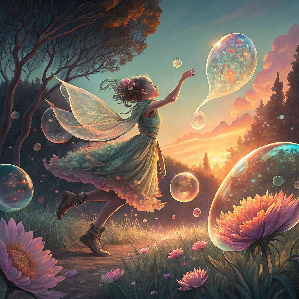 Sprite Dancing in a Psychedelic Dreamscape