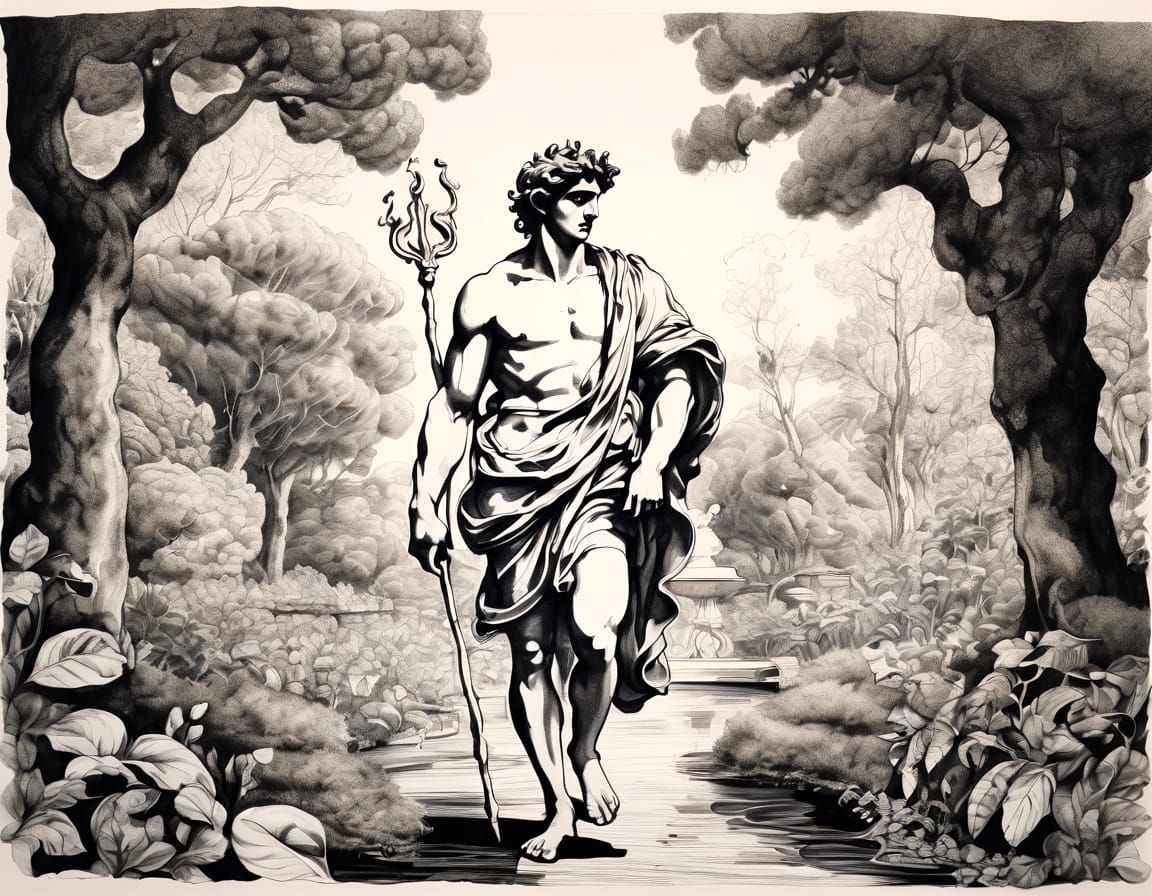 Apollo in a Baroque-Inspired Sylvan Glade