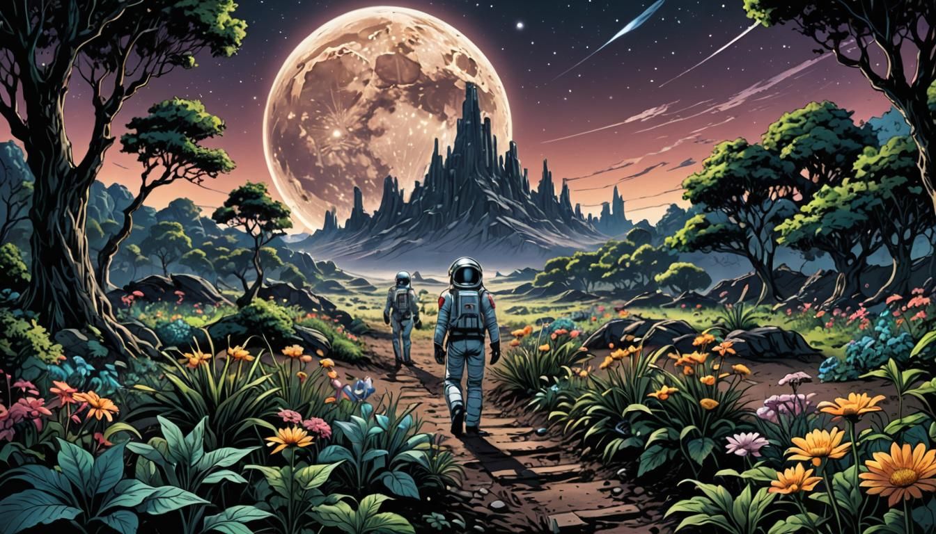 Lunar Garden: Manga-Style Comic Art