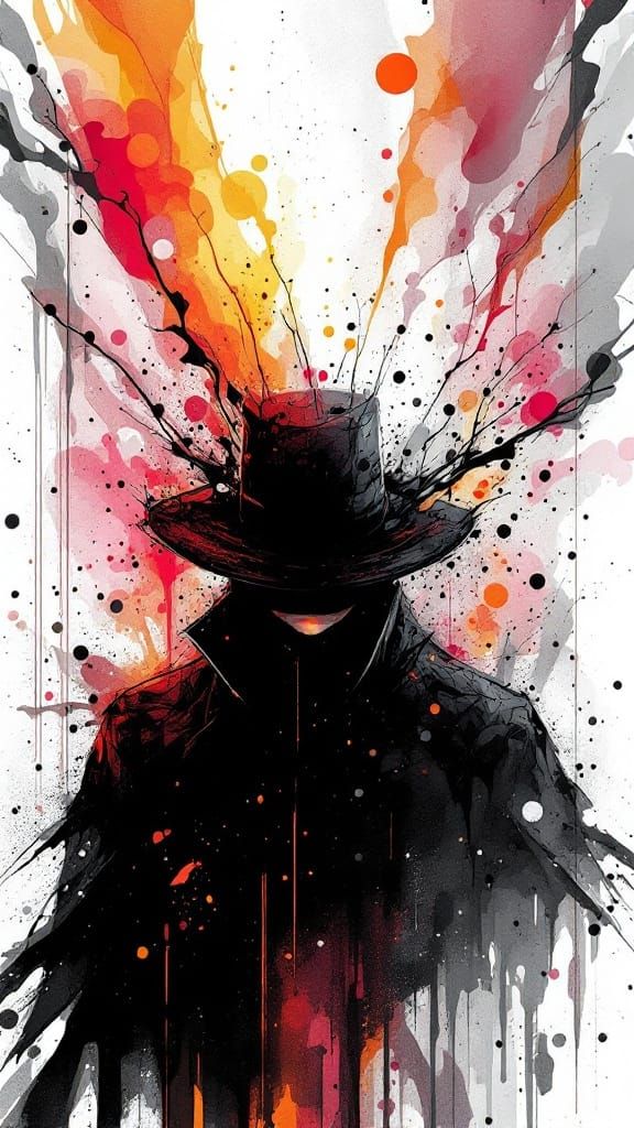 Vibrant Pop Art Portrait in Geometric Dusk Perspective