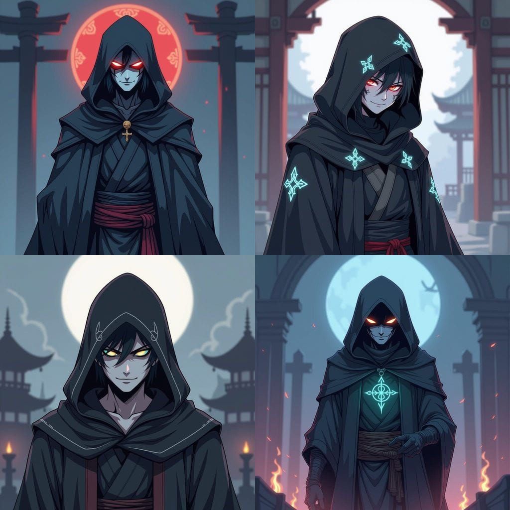 Sinister Cultist in Shounen Anime Style