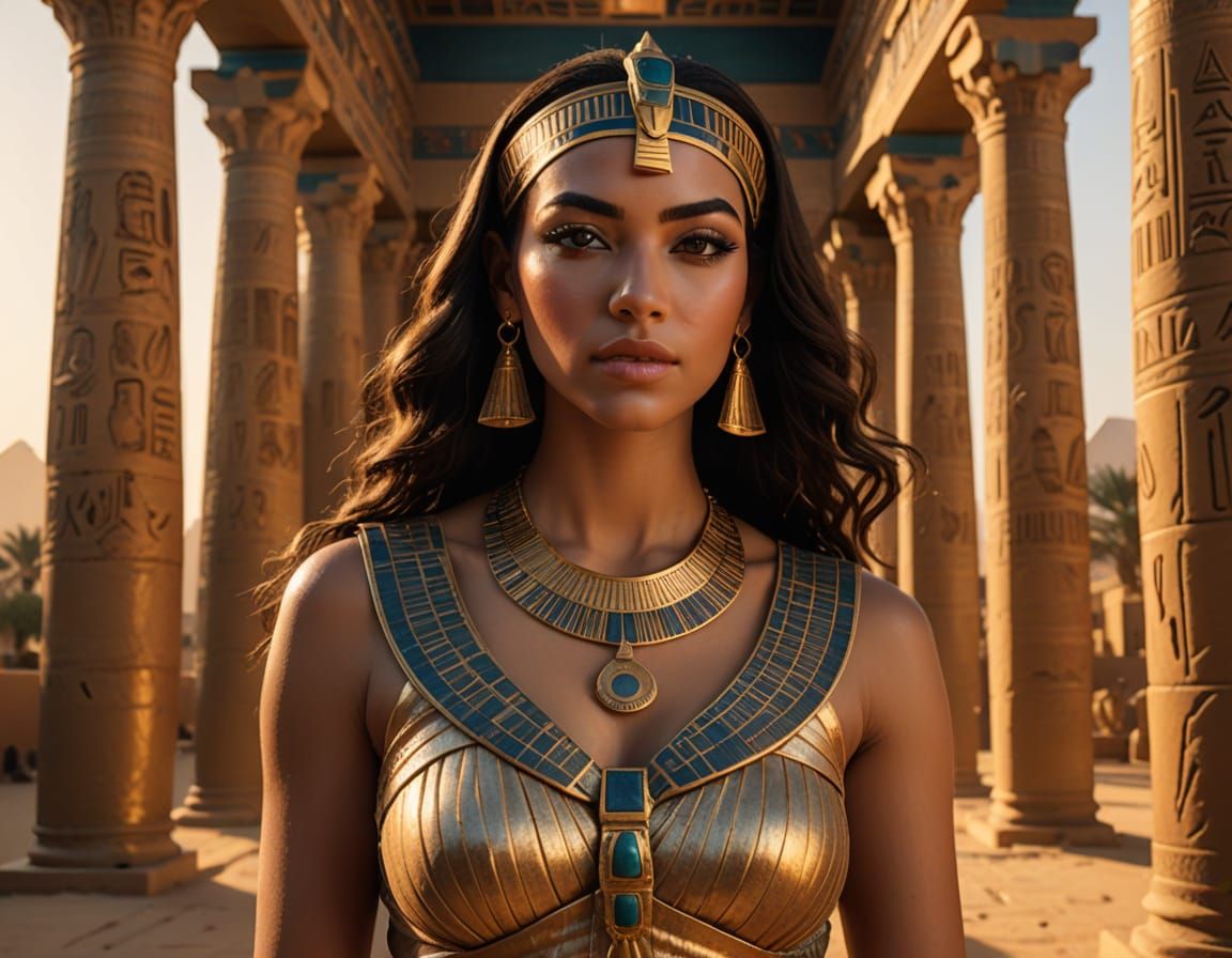 Egyptian Queen in Pharaonic Splendor