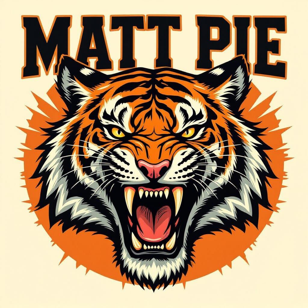 Ferocious Tiger Head Vector Art with Bold Outlines