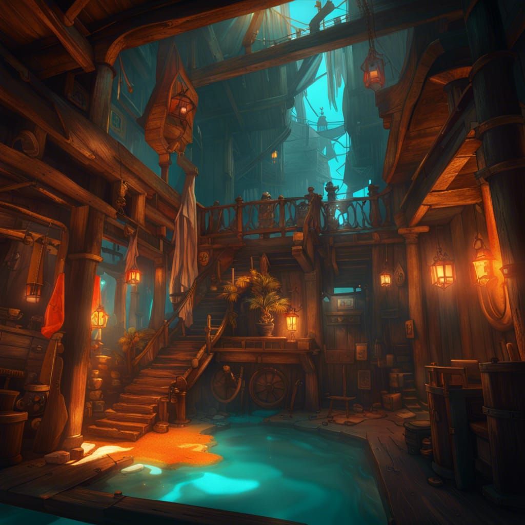 Pirate Hideout Concept Art in Unreal Engine 5