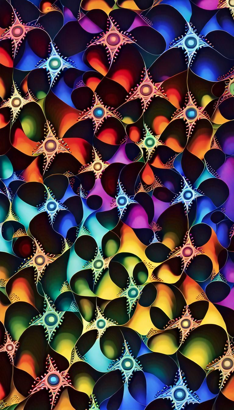 Colorful 3D Fractal Art with Geometric Patterns