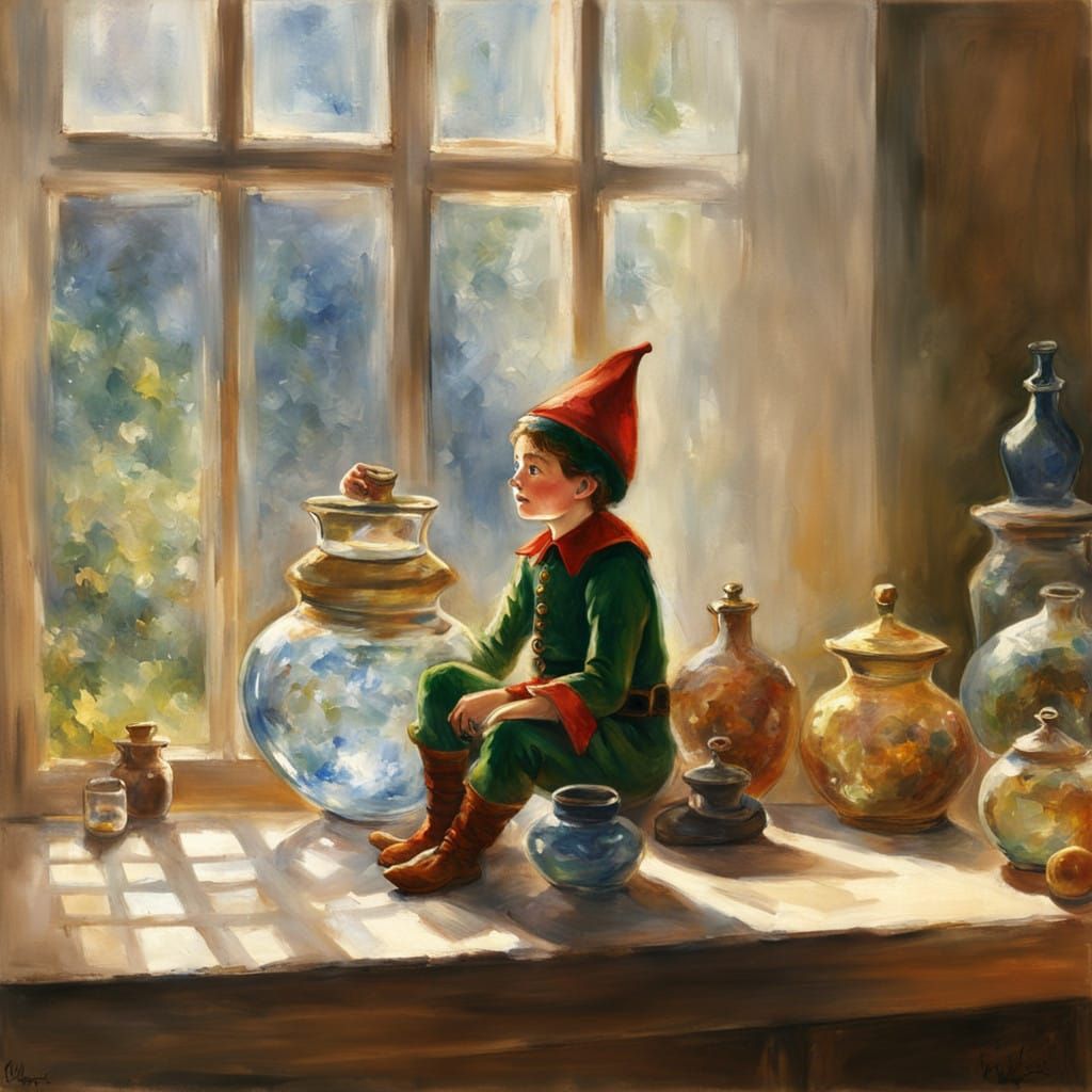 Elf in Renoir-Inspired Still Life