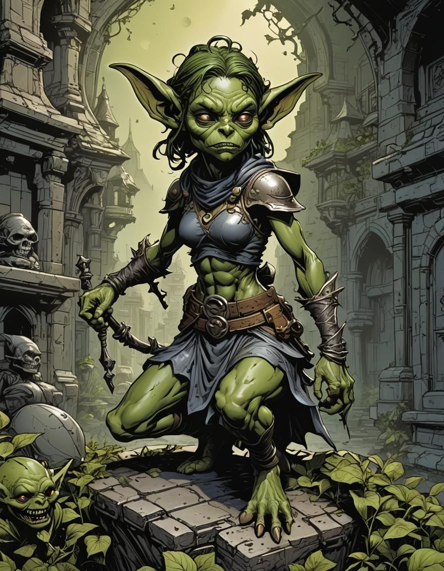 goblin girl statue with no arms and legs