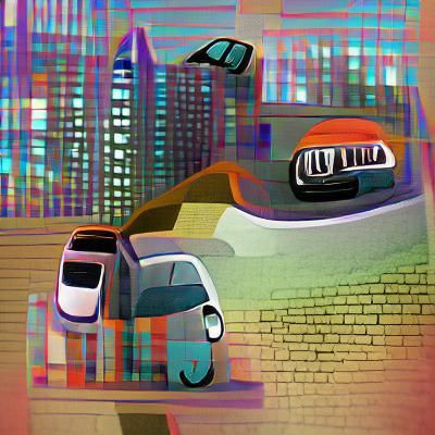 Car in City Digital Illustration