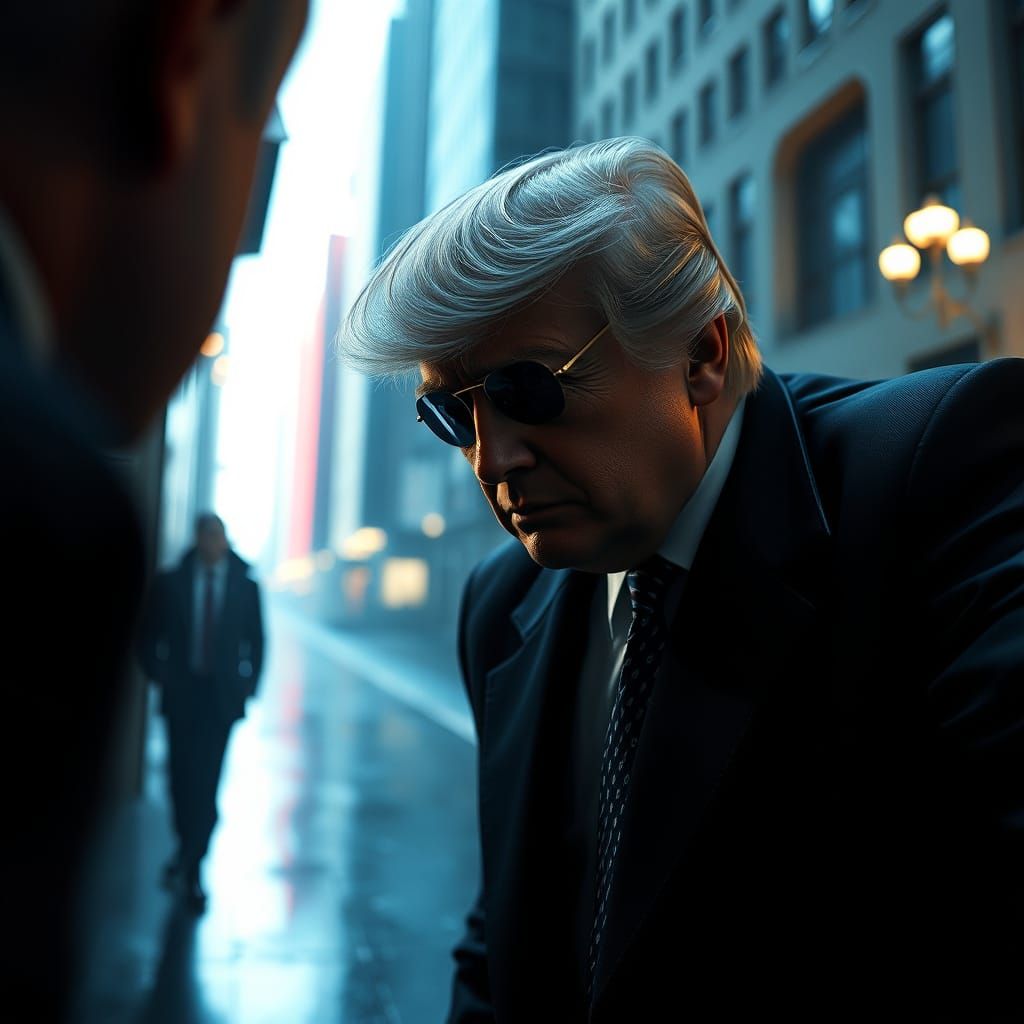 Men in Black Agents Spy on Donald Trump in a Live-Action Mas...