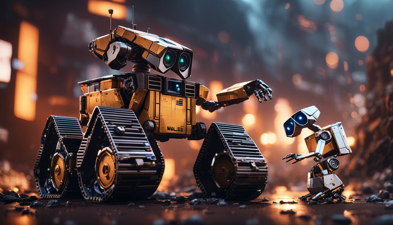Wall-E and Eve: Sci-Fi Cinematic Render