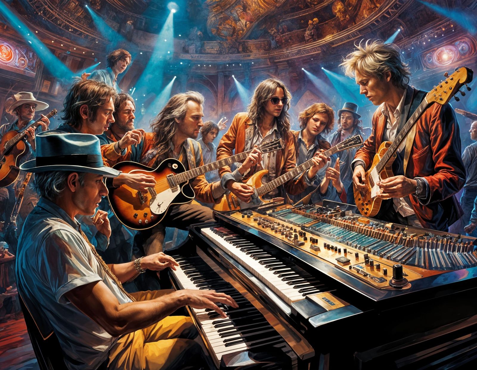 Rock and Roll Band Digital Illustration