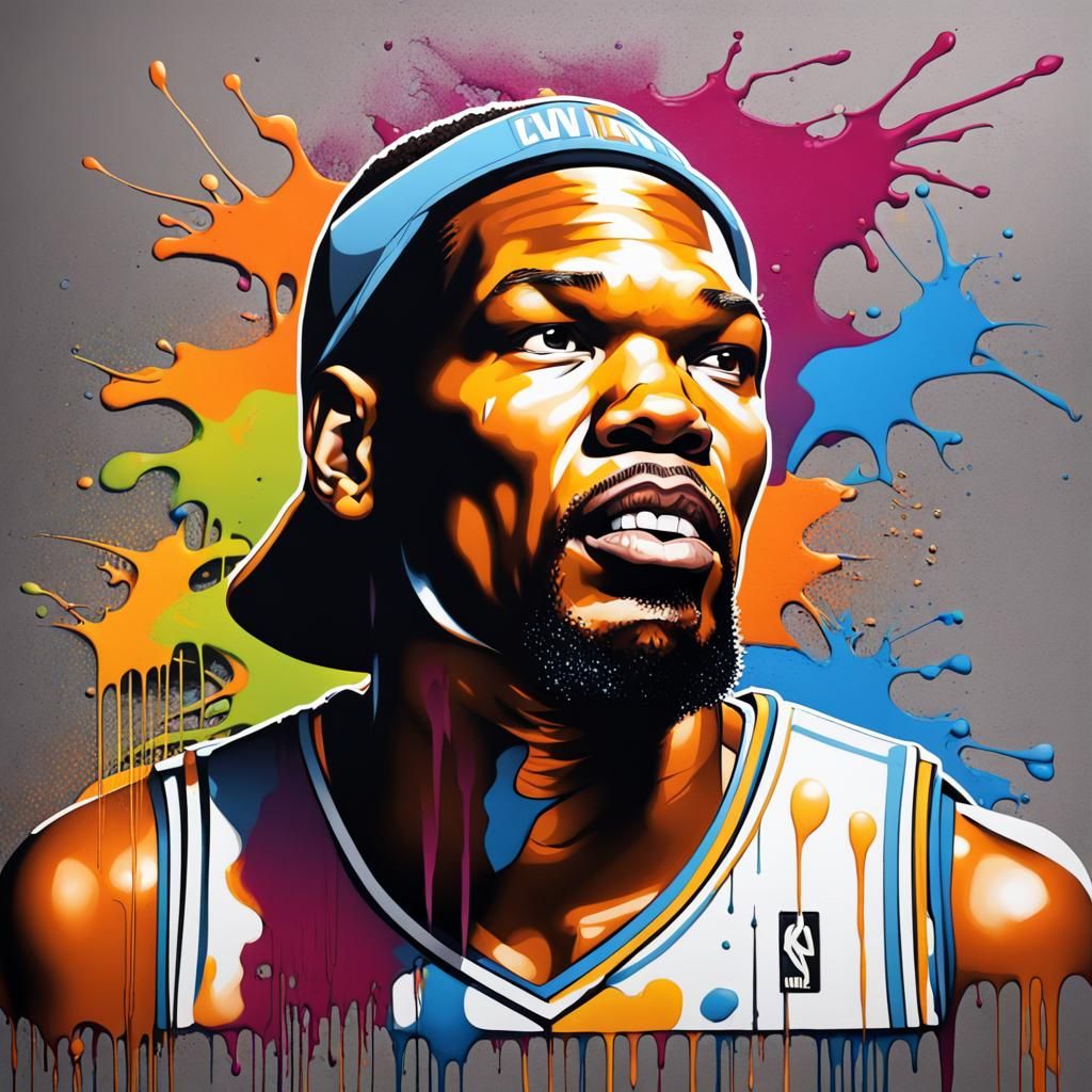 Kevin Durant Graffiti Art in Splash Style