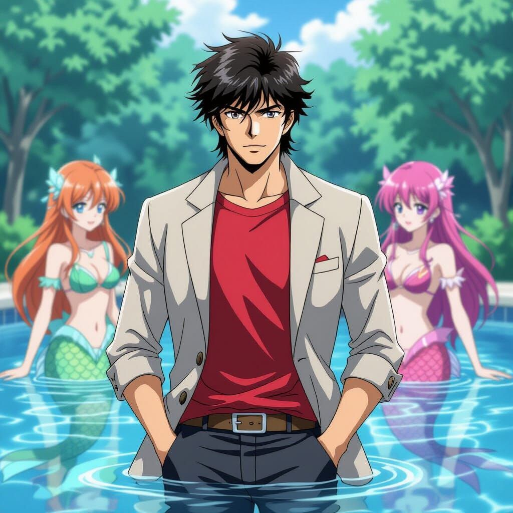 City Hunter's Ryo Saeba Meets Colorful Mermaids