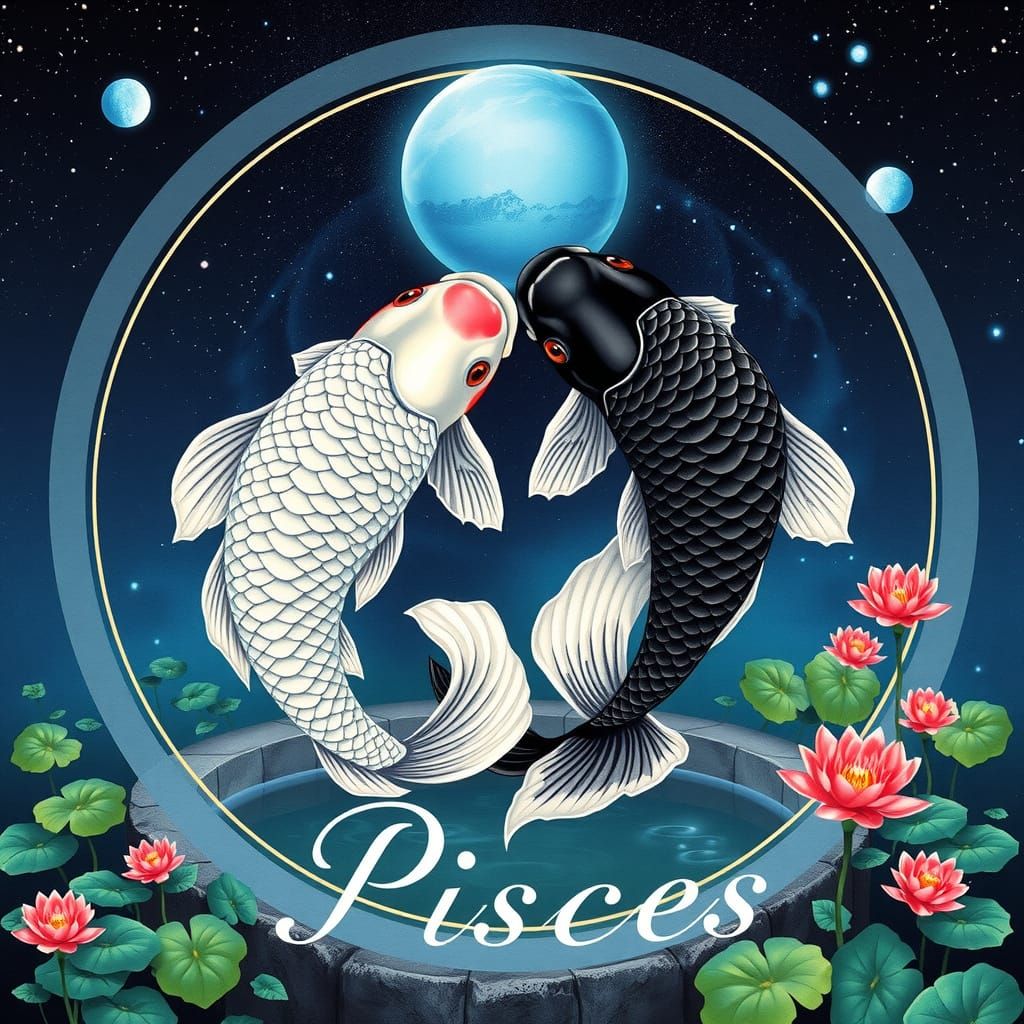 Cosmic Pisces Carp Dance in Harmony