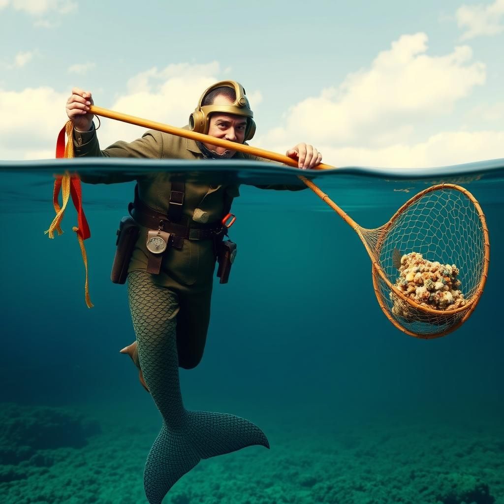 Mr. Bean's Mermaid Mishap: A Humorous Underwater Scene