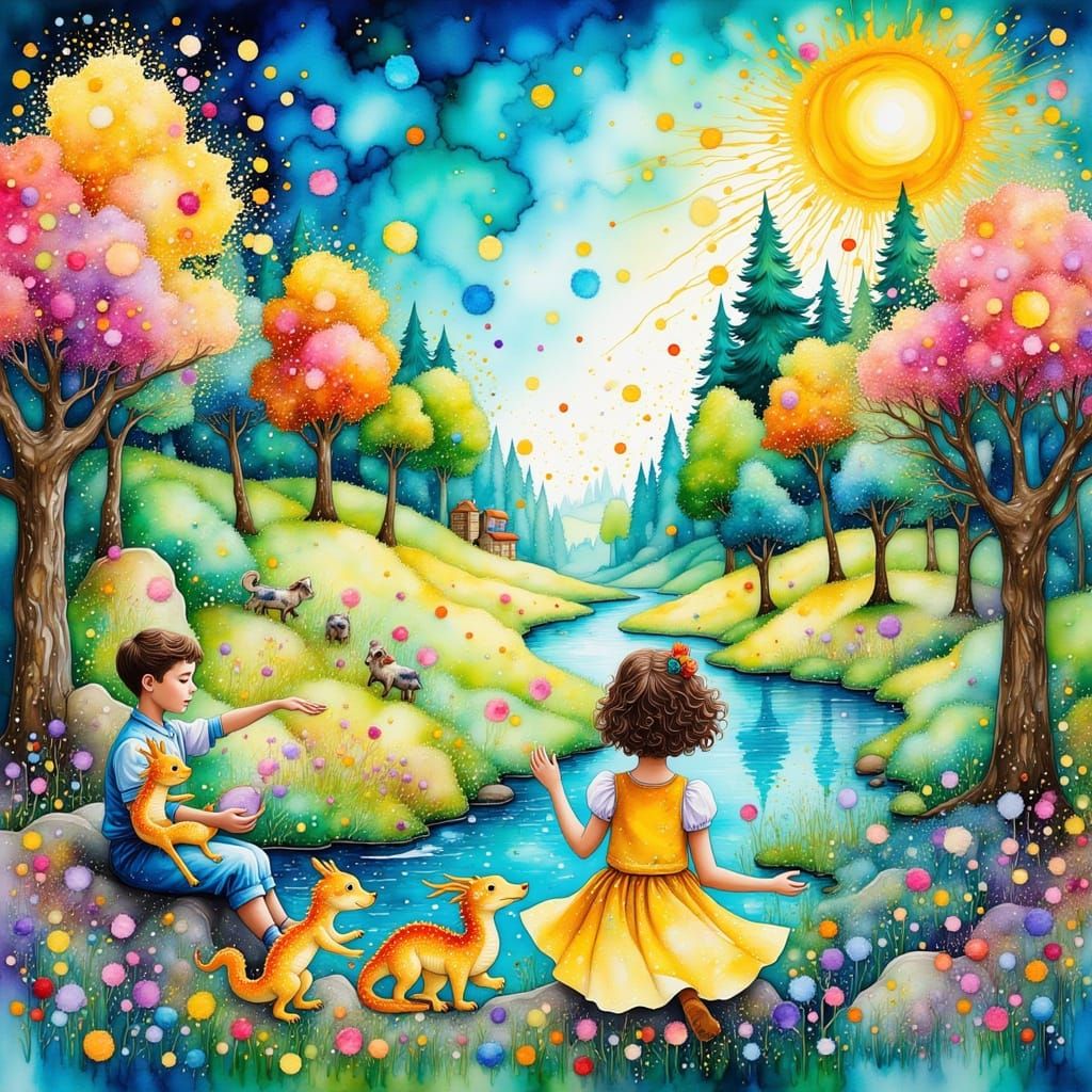 Children Paint a Fantastical World with Baby Dragons