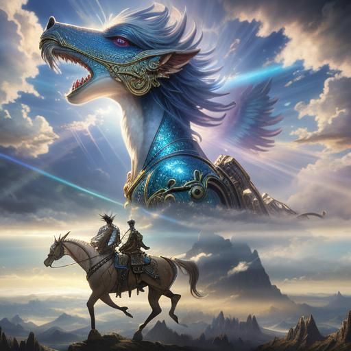 Ethereal Sky Reflecting in Retrofuturistic Mirrors