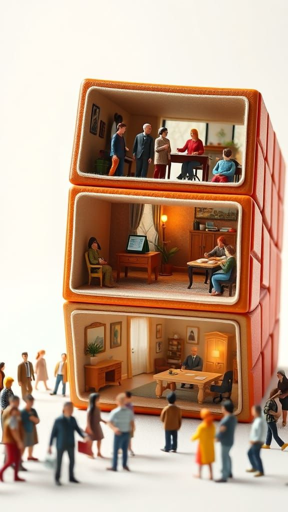 Realistic Needle Felted Rubik's Cube Diorama