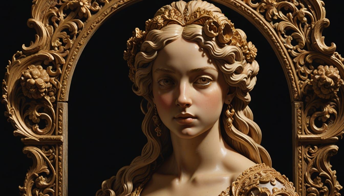 Ornate Stone Carving in Baroque Renaissance Style