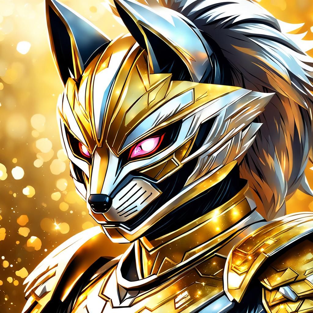 Kitsune Power Ranger in Gold and Silver Armor