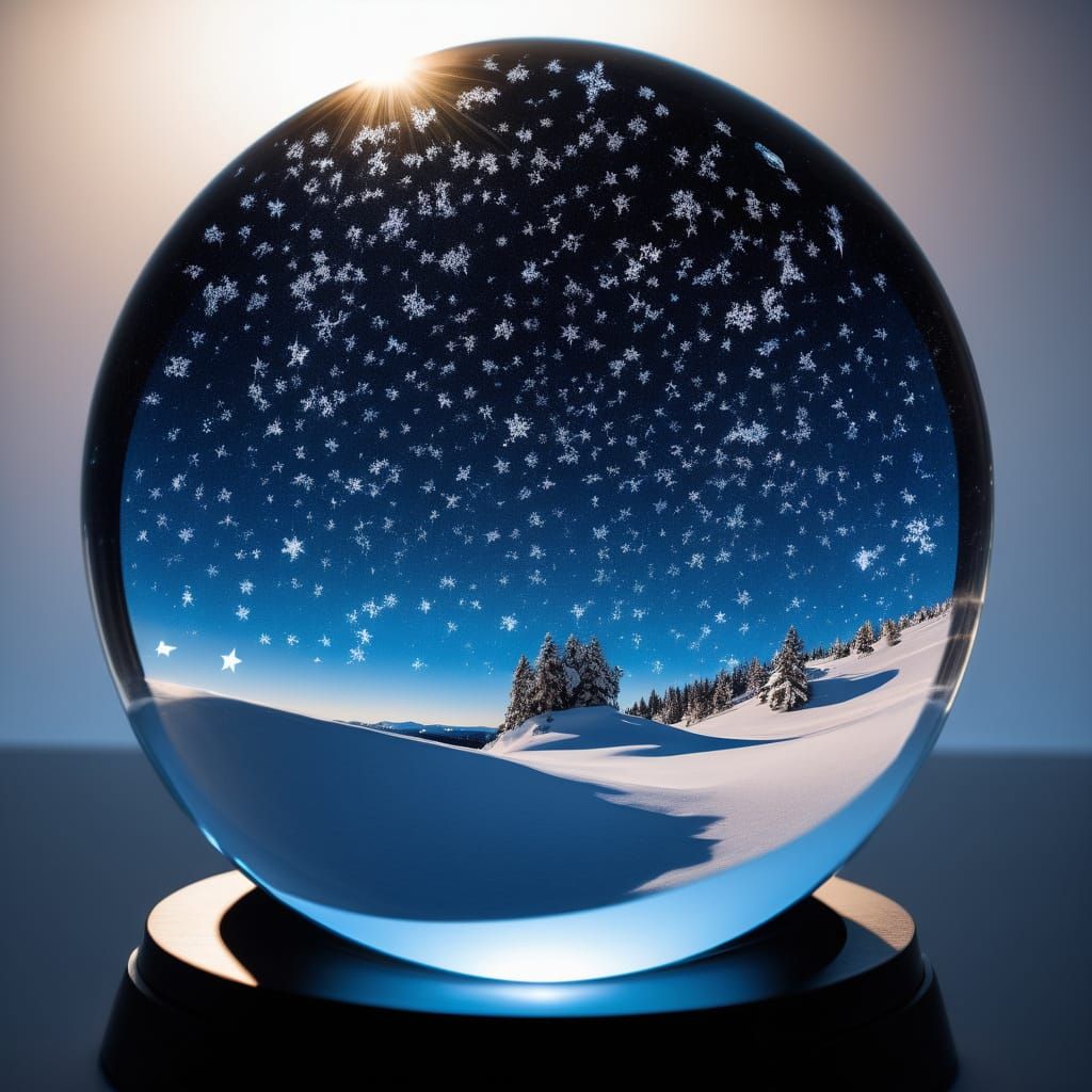 Crystal Ball Snow Reflects Starry Sky in Lab