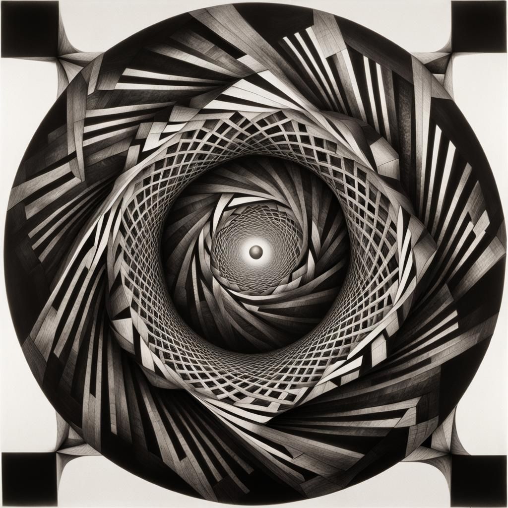 Spiraling Optical Illusion with Fractal Tessellations