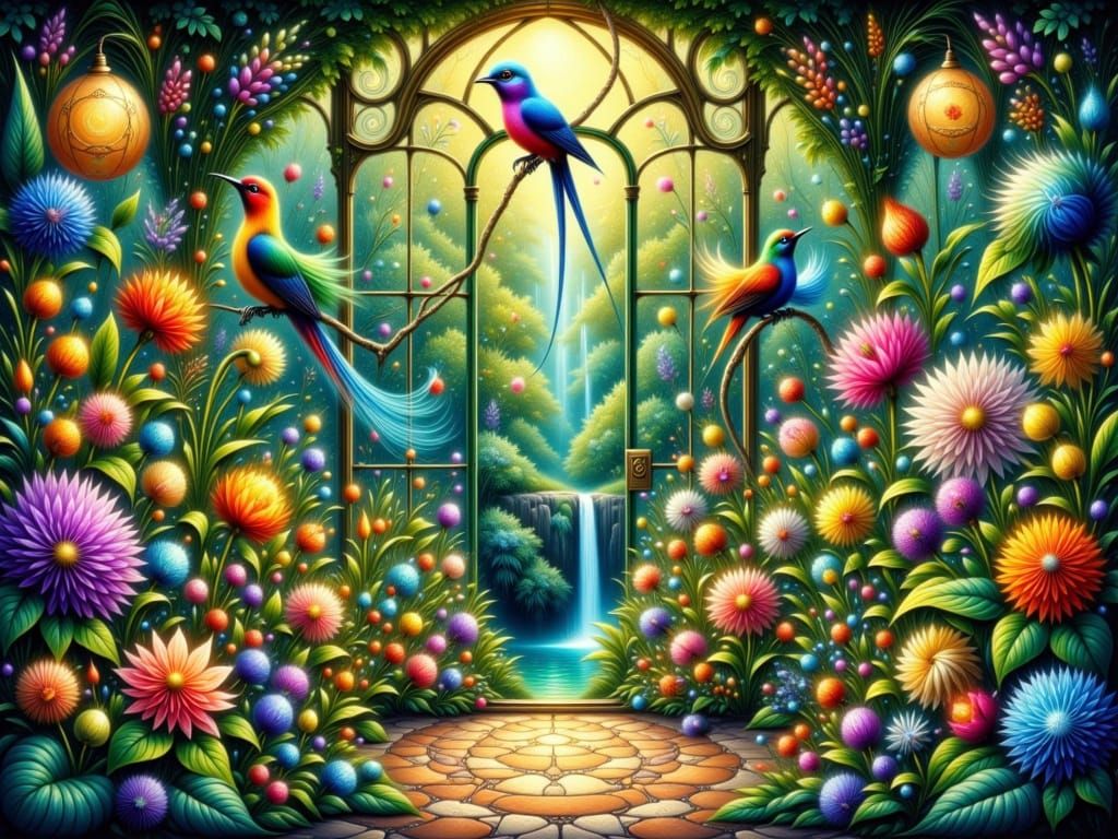 Greenhouse with birds 3