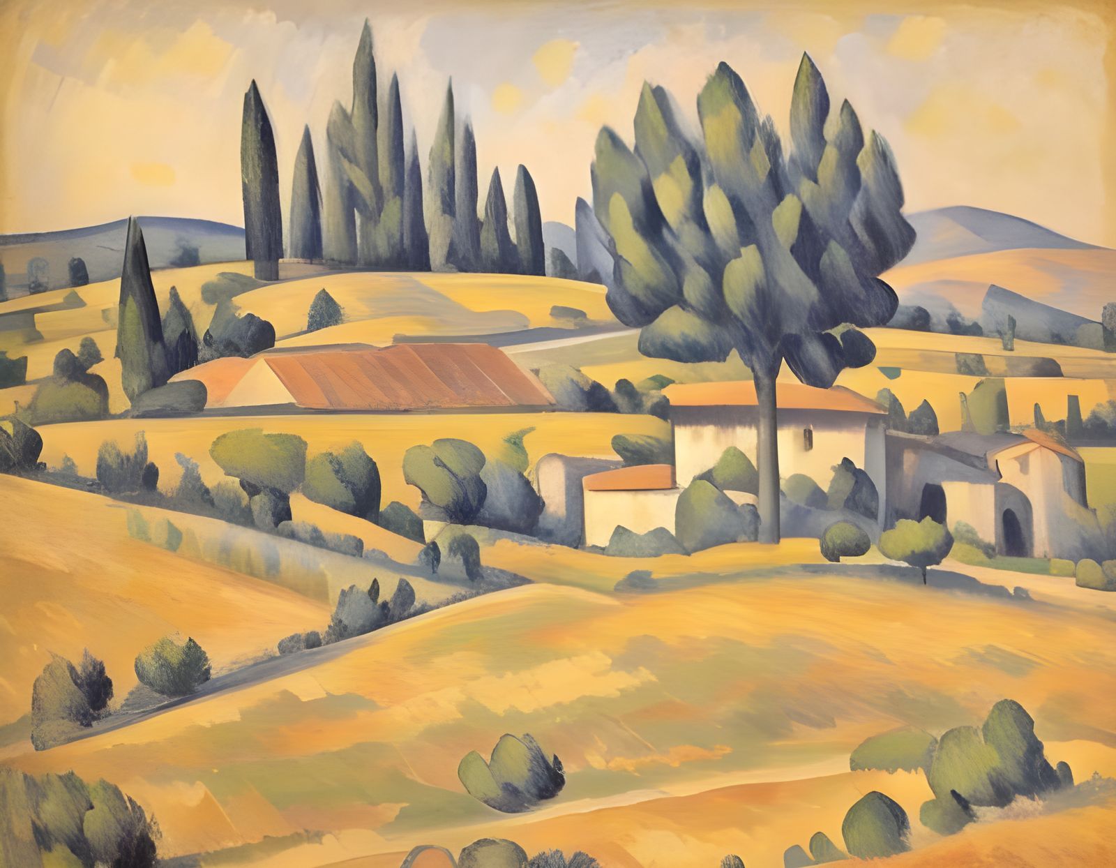 Apple Still Life in Cezanne Style