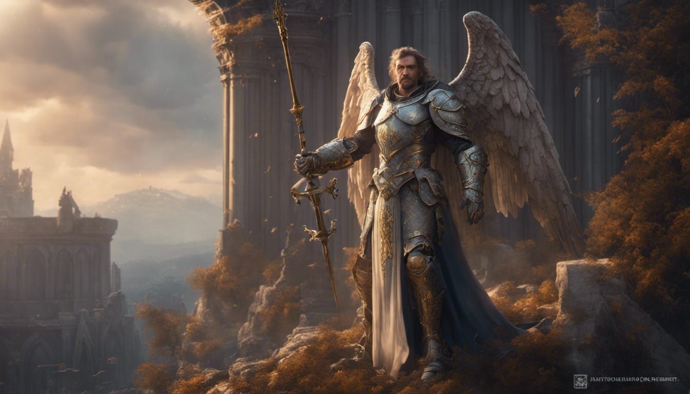 Knight King's Angelic Transformation: Fantasy Art