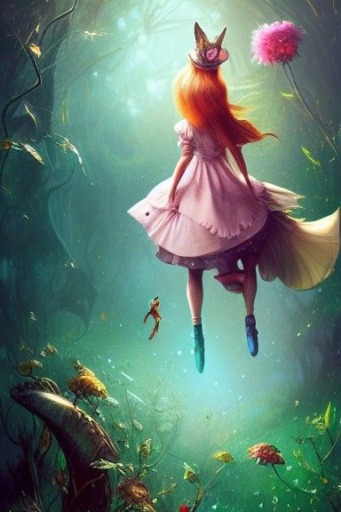Alice in Wonderland, Hyperdetailed Digital Art