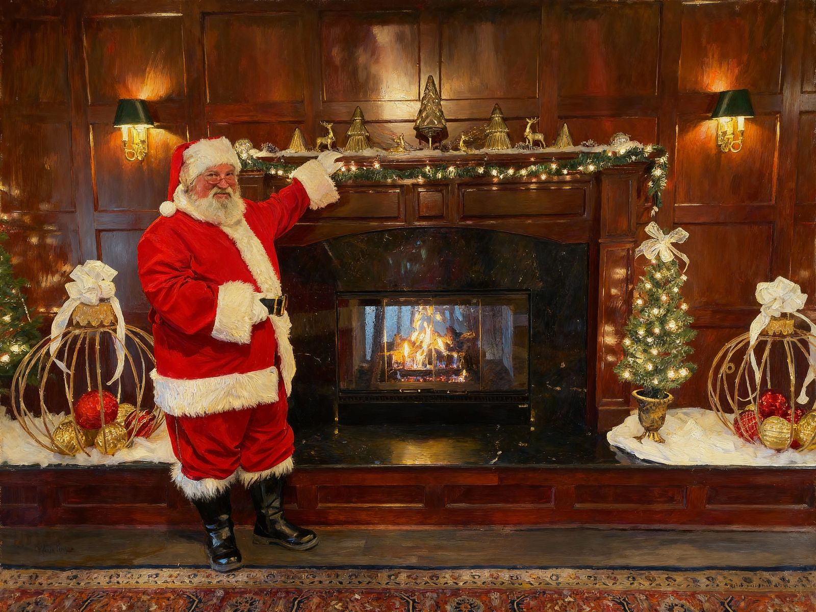 Norman Rockwell Style Oil Painting with Heavy Strokes