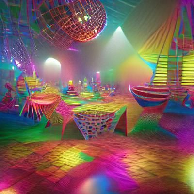 Psychedelic Disco Party in VRay