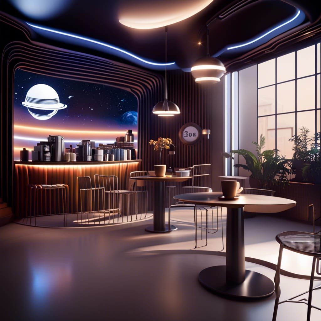 Coffee Shop in Space, 3D shading 3Delight 3DEXCITE Art of Illusion Cinema 4D LightWave 3D shadow depth volumetric lighti...