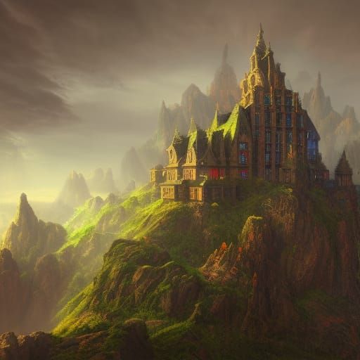 Fantastical Devil Castle Matte Painting