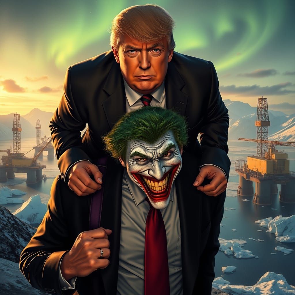 The Joker's Unlikely Ride: Trump's Scowl in Hyperrealistic G...