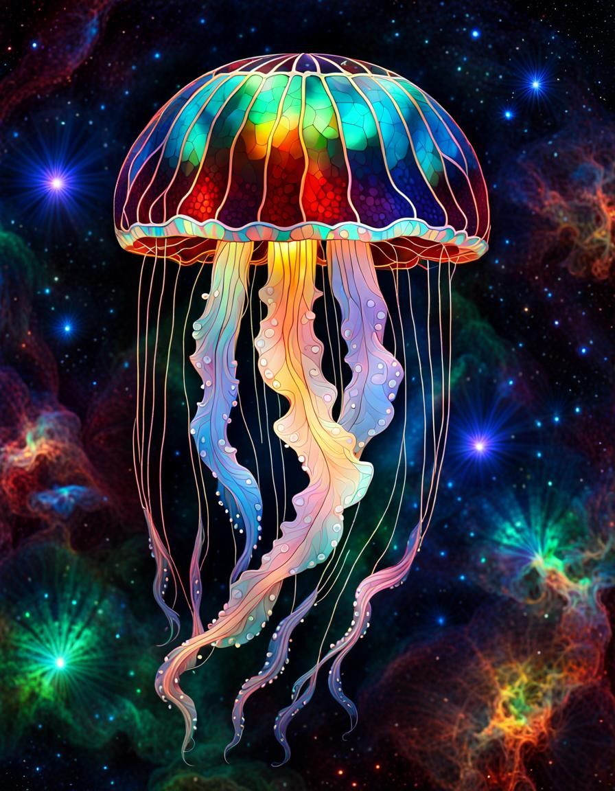 Jellyfish + stained glass effect