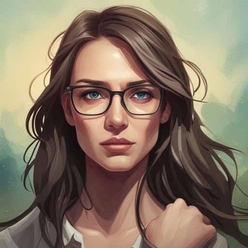 Girl in Cafe: Hyperdetailed Art Nouveau Portrait