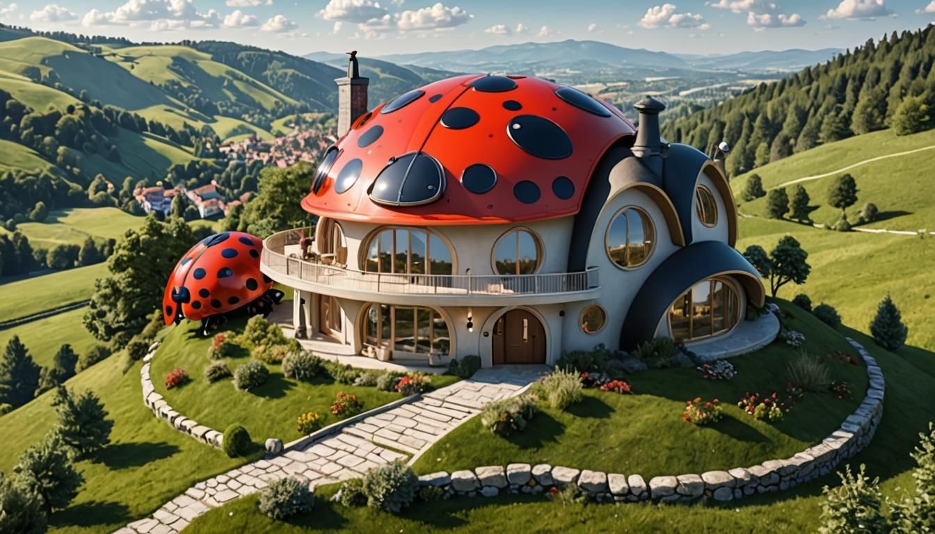 Luxurious Ladybug House on Sunny Hill