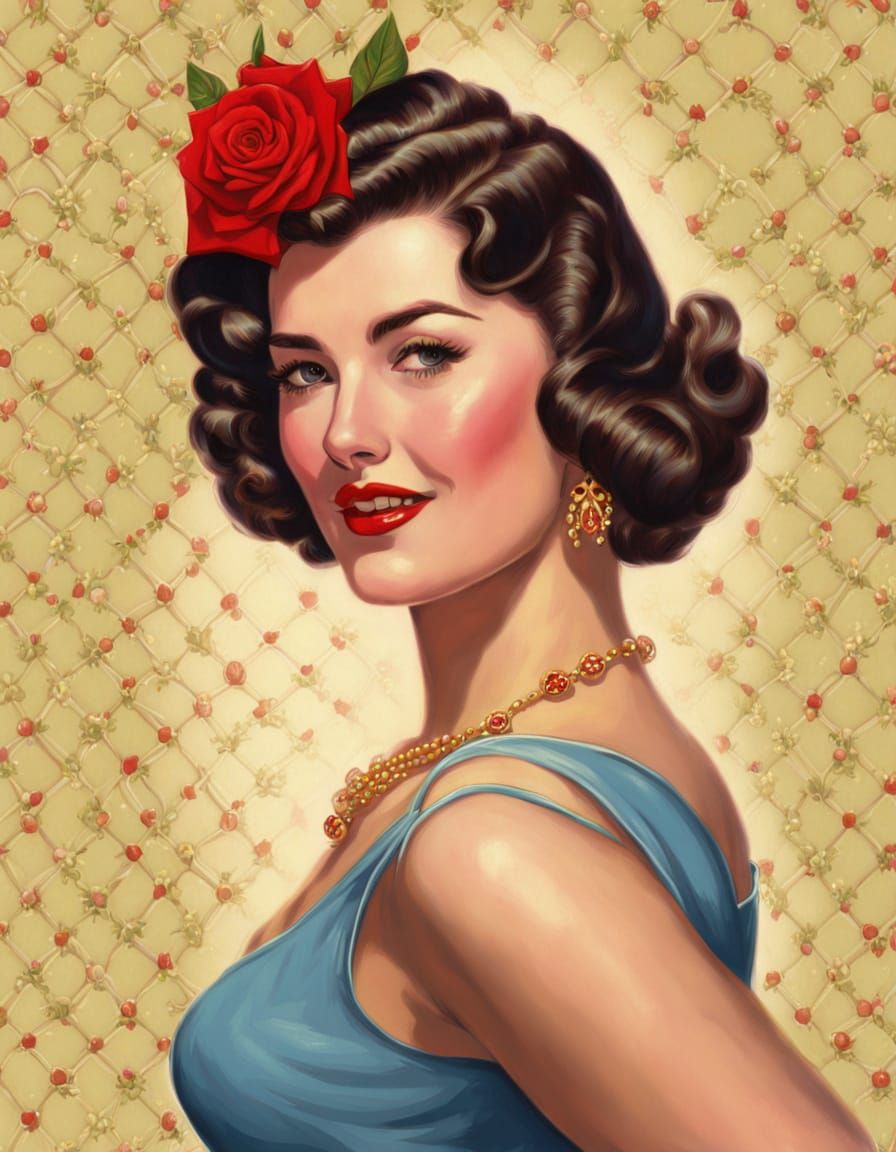 1950s Pin Up Girl in Gil Elvgren Style