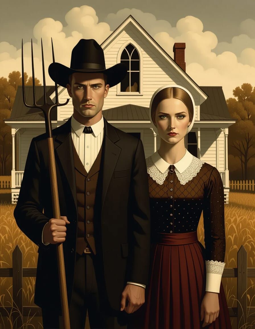 Brony American Gothic Hyperrealistic Oil Painting