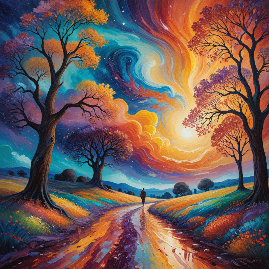 Ethereal Kingdom of Heaven in Vibrant Neo-Impressionist Styl...