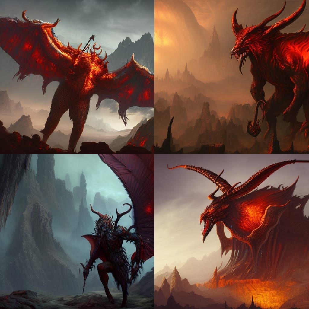 Detailed Devil Matte Painting in Deep Color