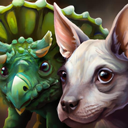 Adorable Triceratops Portrait with Puppy Dog Eyes