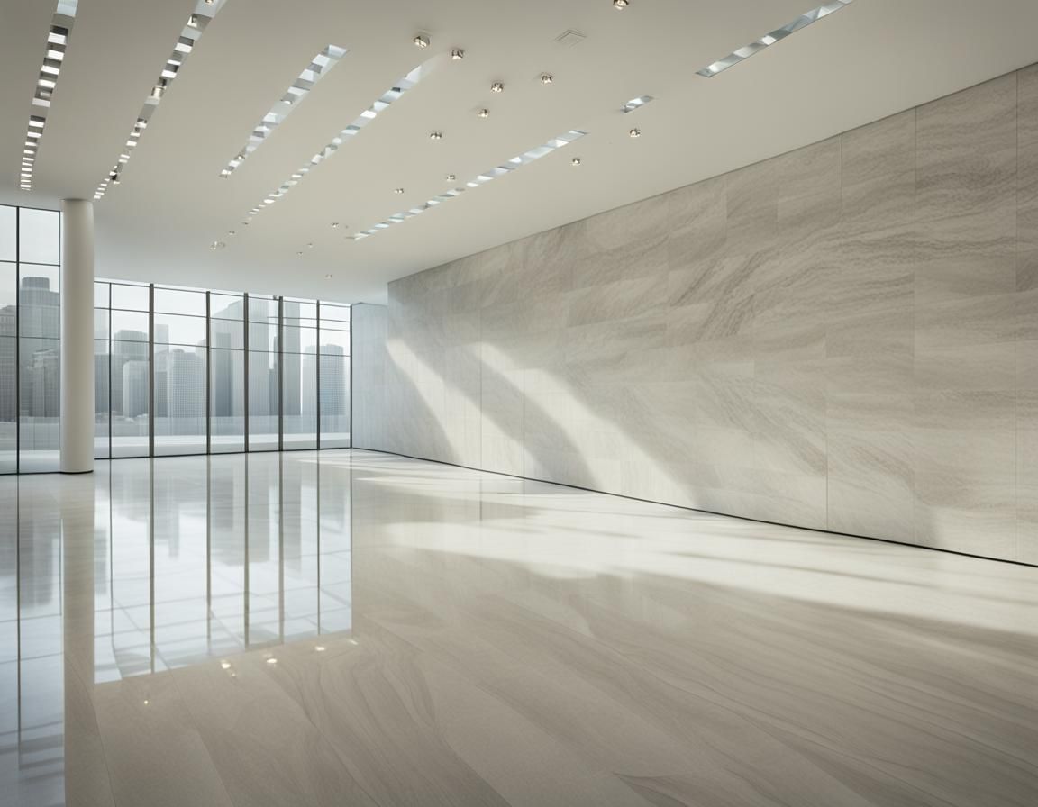 Empty Modern Museum Interior in Natural Light
