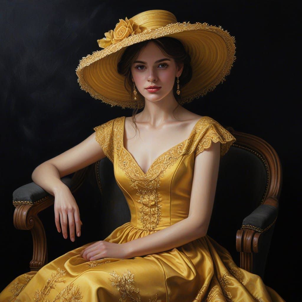 Victorian Woman in Yellow Dress: Classic Realism